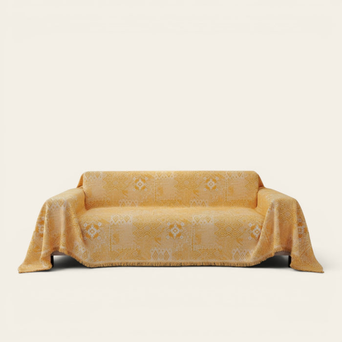 Sofa Throw – Tile Jacquard – Honey