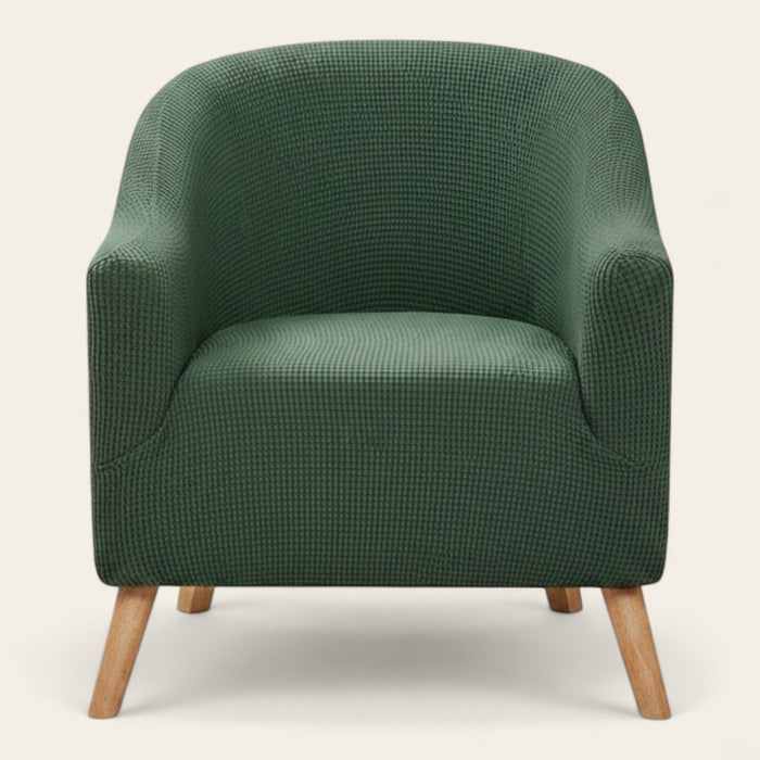 Tub Armchair Cover – Herringbone Knit – Forest