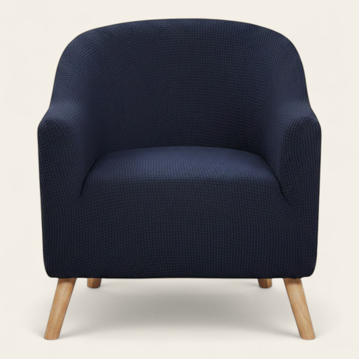 Tub Armchair Cover – Herringbone Knit – Midnight Navy