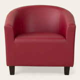 Tub Armchair Cover – Leather Look – Bordeaux