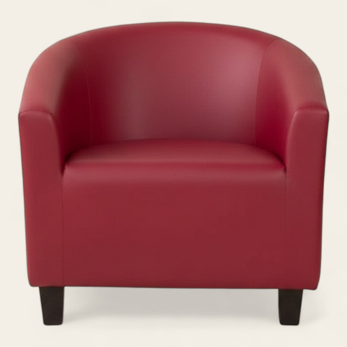 Tub Armchair Cover – Leather Look – Bordeaux