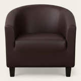 Tub Armchair Cover – Leather Look – Espresso