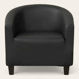 Tub Armchair Cover – Leather Look – Ink Black
