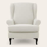 Wingback Armchair Cover – Plain – Pearl White