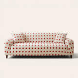 Sofa Cover – Teddy – Cream Red