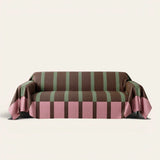 Sofa Throw – Modern Striped – Mocha Rose