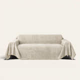 Sofa Throw – Textured Mosaic – Sand Beige