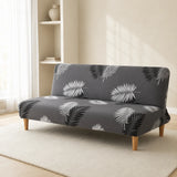 Sofa Bed Cover – Palm Leaf Print – Charcoal