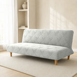 Sofa Bed Cover – Geometric Jacquard – Dove Grey
