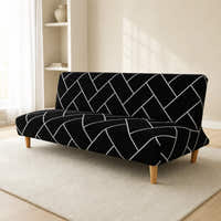 Sofa Bed Cover – Geometric – Black