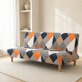 Sofa Bed Cover – Diamond Geometric – Navy & Orange