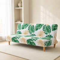 Sofa Bed Cover – Tropical Leaf – Palm Green