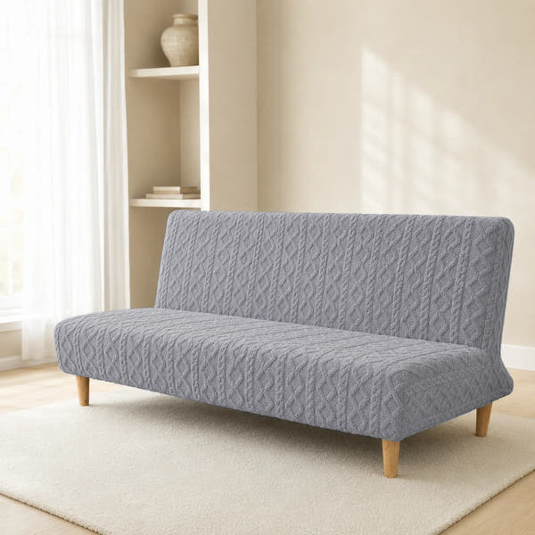 Sofa Bed Cover – Cable Knit – Dove Grey
