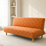 Sofa Bed Cover – Diamond Jacquard – Burnt Orange