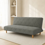 Sofa Bed Cover – Geometric Jacquard – Sage Grey