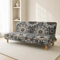 Sofa Bed Cover – Mandala Medallion – Charcoal