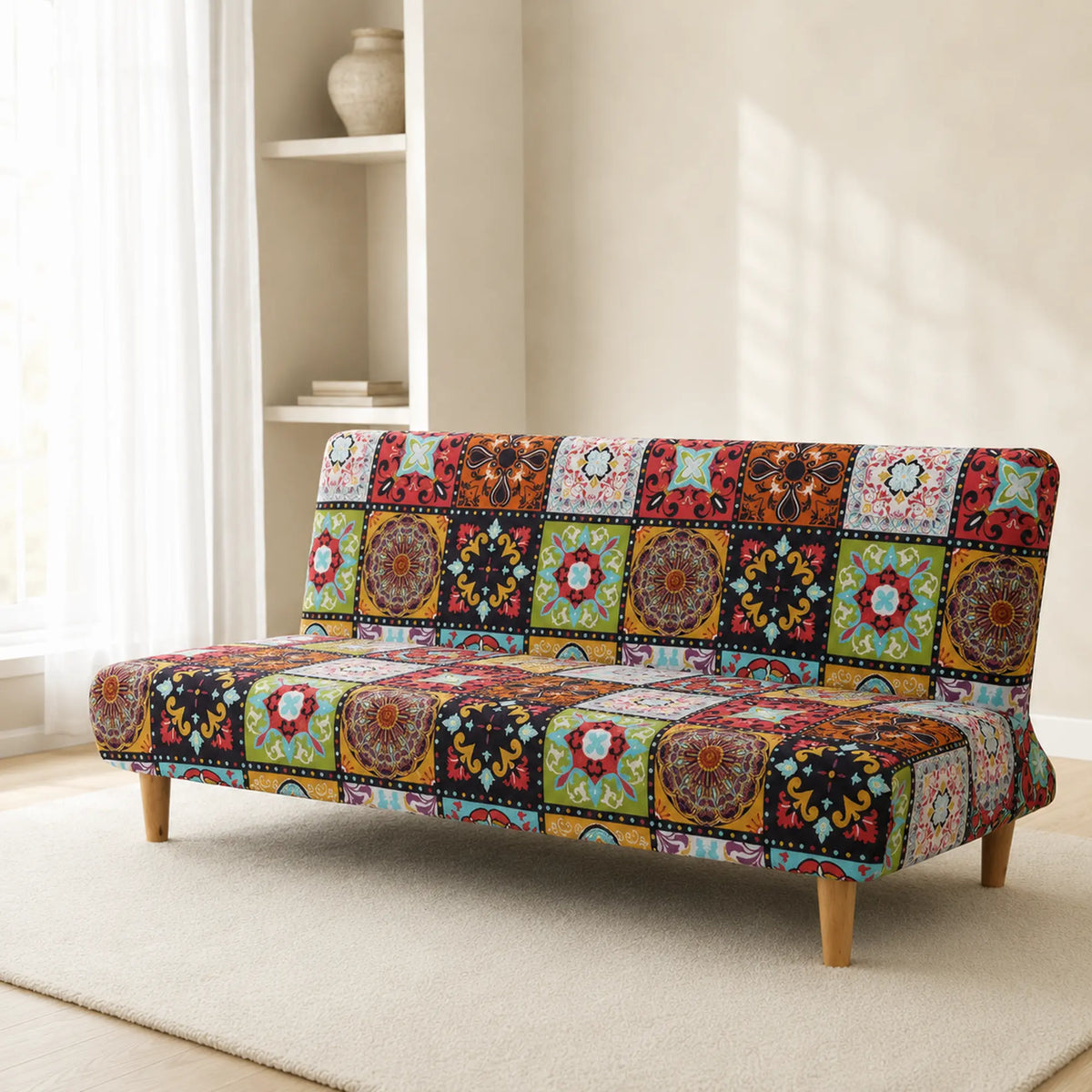 Sofa Bed Cover – Folk Tile – Multicolor
