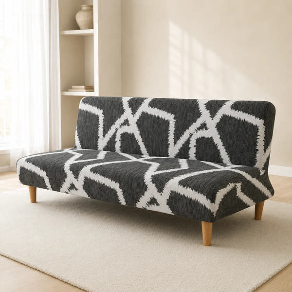 Sofa Bed Cover – Geometric – Charcoal