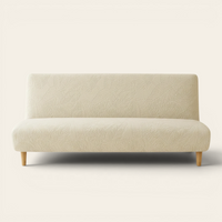 Sofa Bed Cover – Leaf Jacquard – Ivory Cream