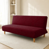 Sofa Bed Cover – Leaf Jacquard – Wine Red