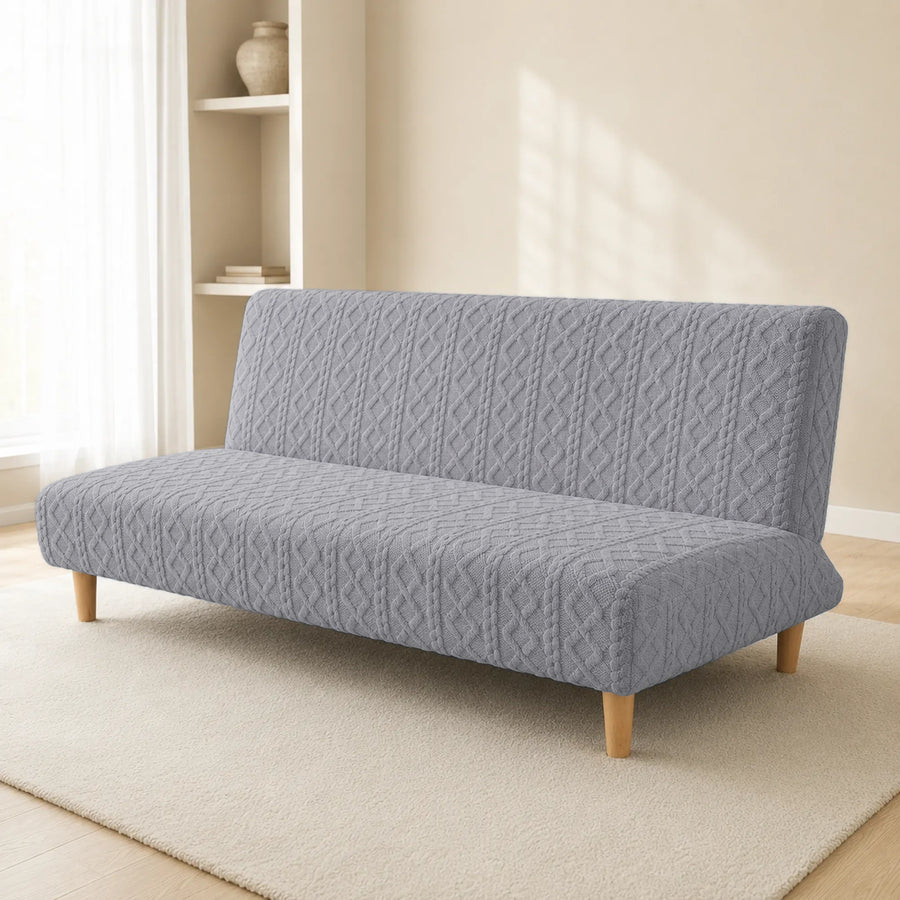 Sofa Bed Cover – Cable Knit – Dove Grey