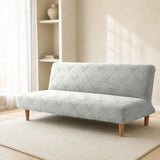 Sofa Bed Cover – Geometric Jacquard – Dove Grey