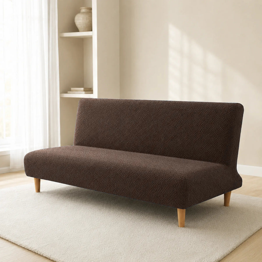 Sofa Bed Cover – Textured Stretch – Mocha Brown