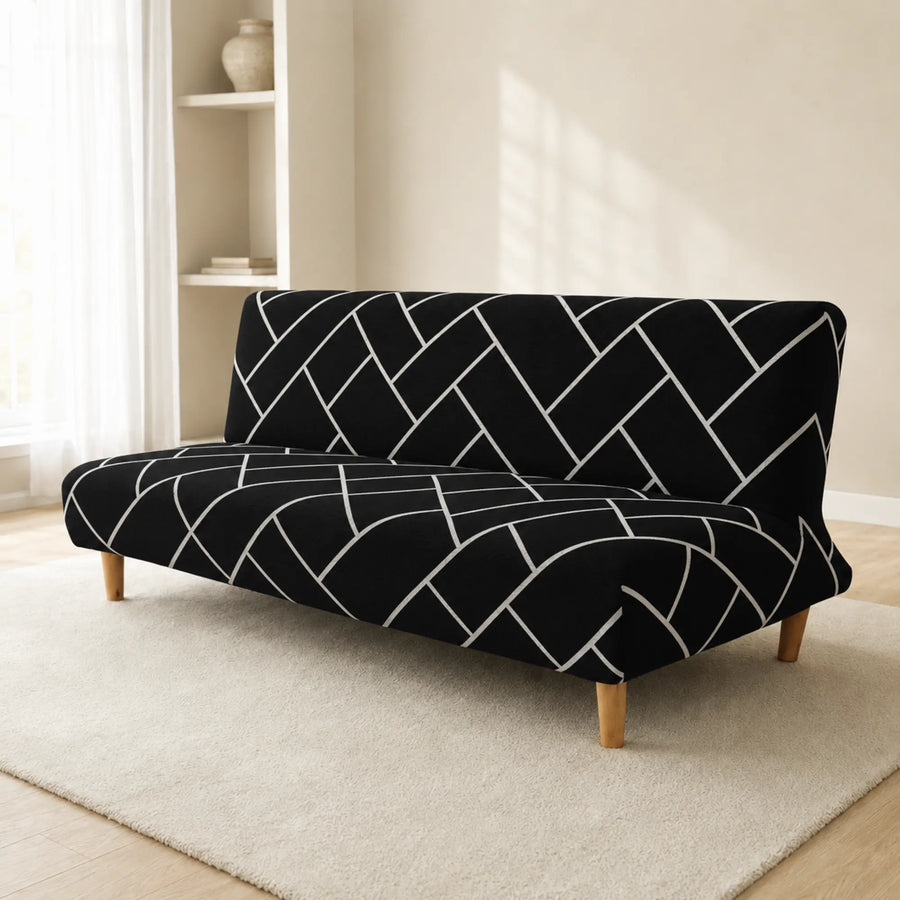 Sofa Bed Cover – Geometric – Black