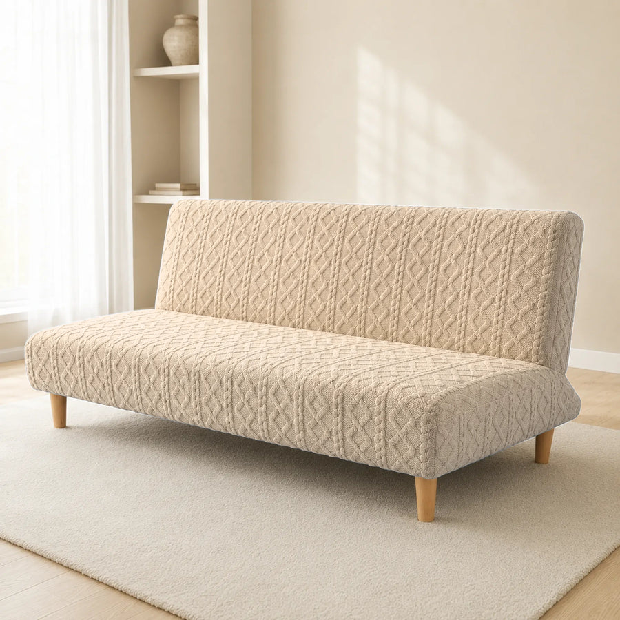 Sofa Bed Cover – Cable Knit – Ivory Cream