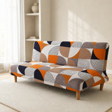 Sofa Bed Cover – Mid-Century Geometric – Burnt Orange