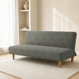 Sofa Bed Cover – Geometric Jacquard – Sage Grey