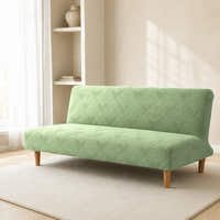 Sofa Bed Cover – Geometric Jacquard – Pistachio Green