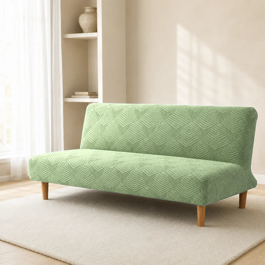 Sofa Bed Cover – Geometric Jacquard – Pistachio Green