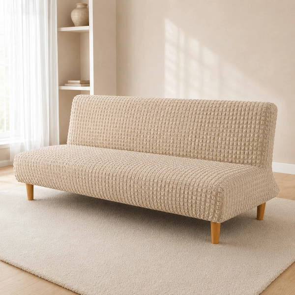 Sofa Bed Cover – Waffle – Mauve Pink