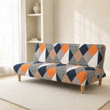Sofa Bed Cover – Diamond Geometric – Navy & Orange