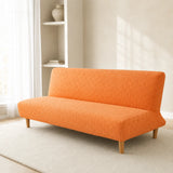 Sofa Bed Cover – Geometric Jacquard – Amber Orange