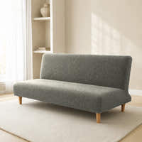 Sofa Bed Cover – Textured Jacquard – Sage Grey