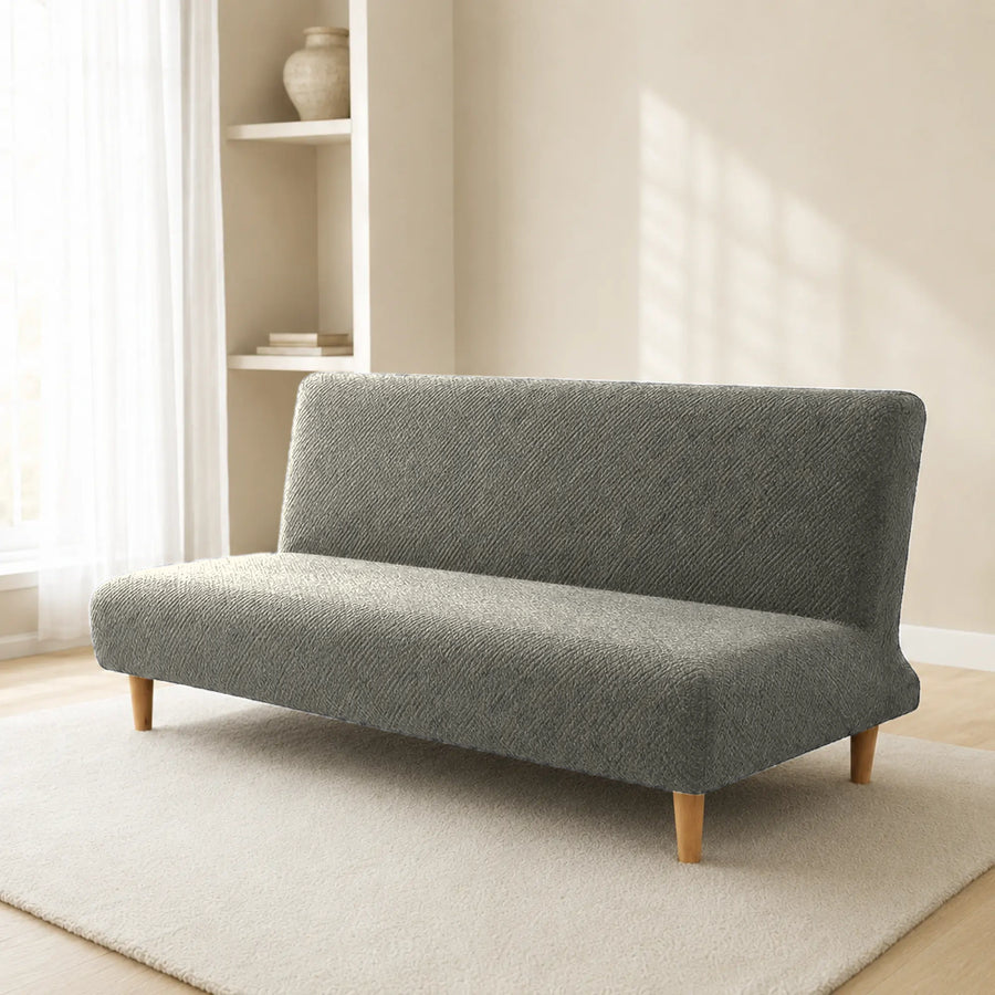 Sofa Bed Cover – Textured Jacquard – Sage Grey