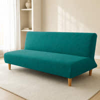 Sofa Bed Cover – Leaf Jacquard – Teal