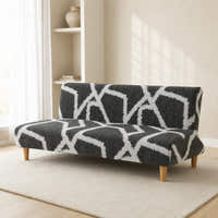Sofa Bed Cover – Geometric – Charcoal