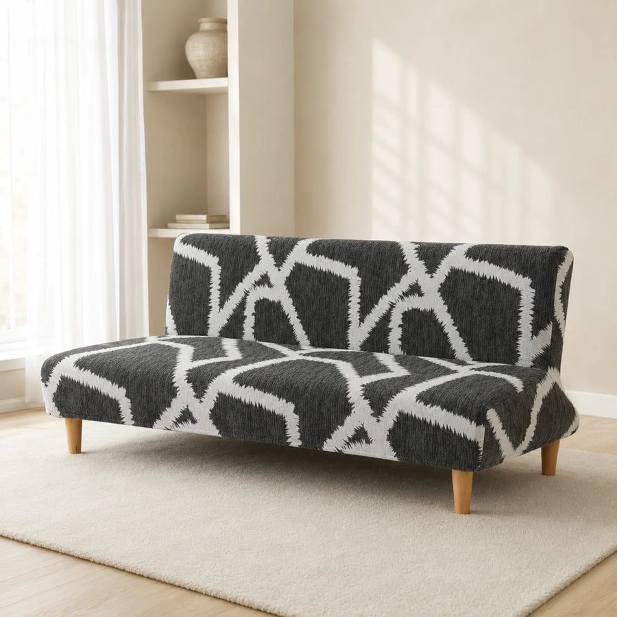 Sofa Bed Cover – Geometric – Charcoal