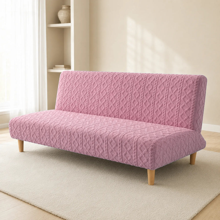 Sofa Bed Cover – Cable Knit – Rose Pink