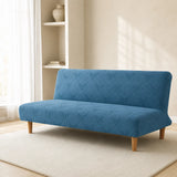 Sofa Bed Cover – Geometric Jacquard – Teal Blue