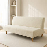 Sofa Bed Cover – Leaf Jacquard – Ivory Cream