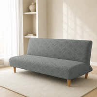 Sofa Bed Cover – Diamond Jacquard – Silver Grey