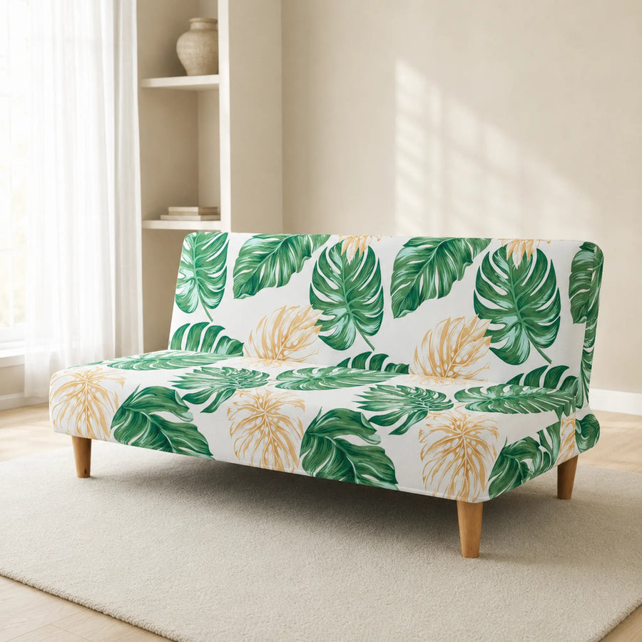 Sofa Bed Cover – Tropical Leaf – Palm Green