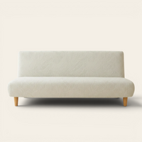 Sofa Bed Cover – Leaf Jacquard – Soft White