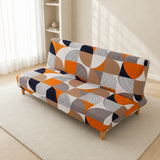Sofa Bed Cover – Mid-Century Geometric – Burnt Orange