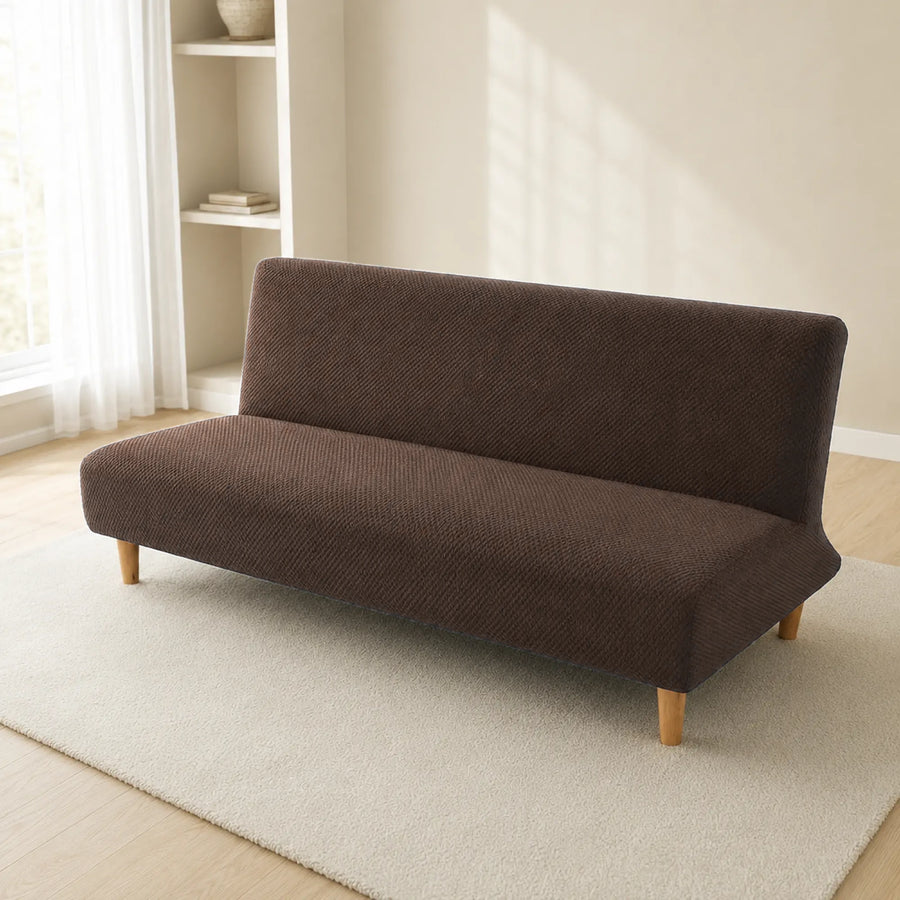 Sofa Bed Cover – Textured Stretch – Mocha Brown