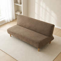 Sofa Bed Cover – Leaf Jacquard – Warm Taupe